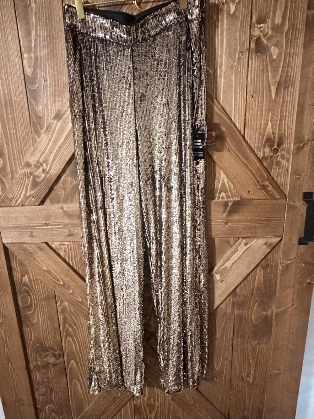Express Gold Sequin Wide Leg Jumpsuit Pants